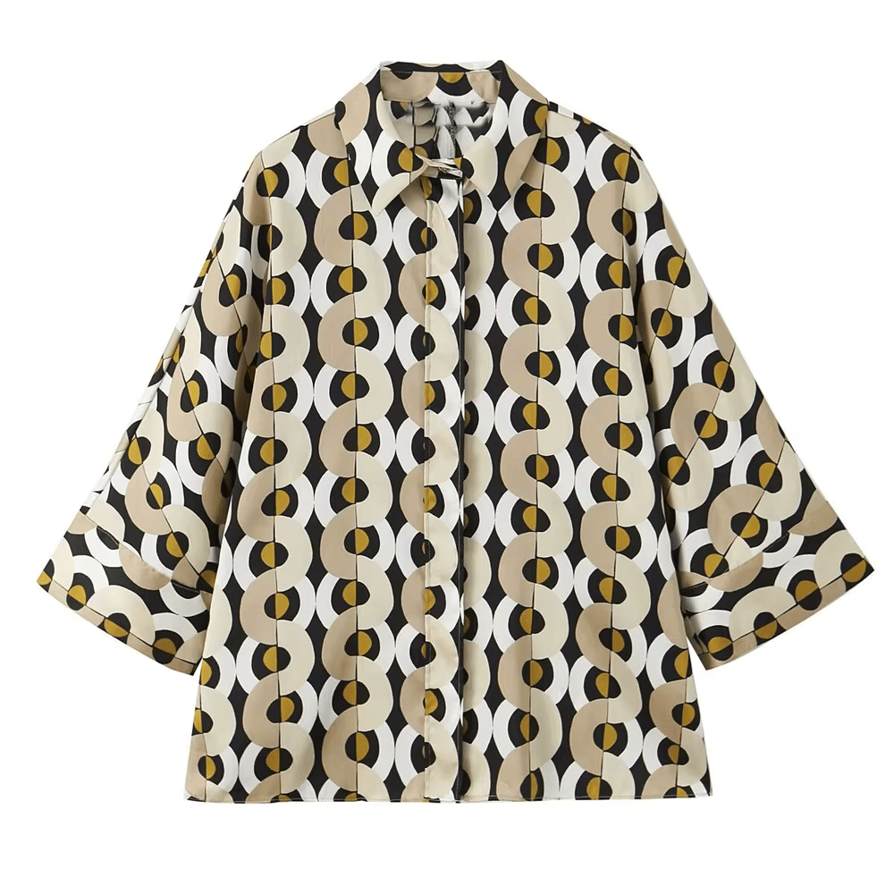 De Paris™ | Set de printemps en lin avec motif géométrique