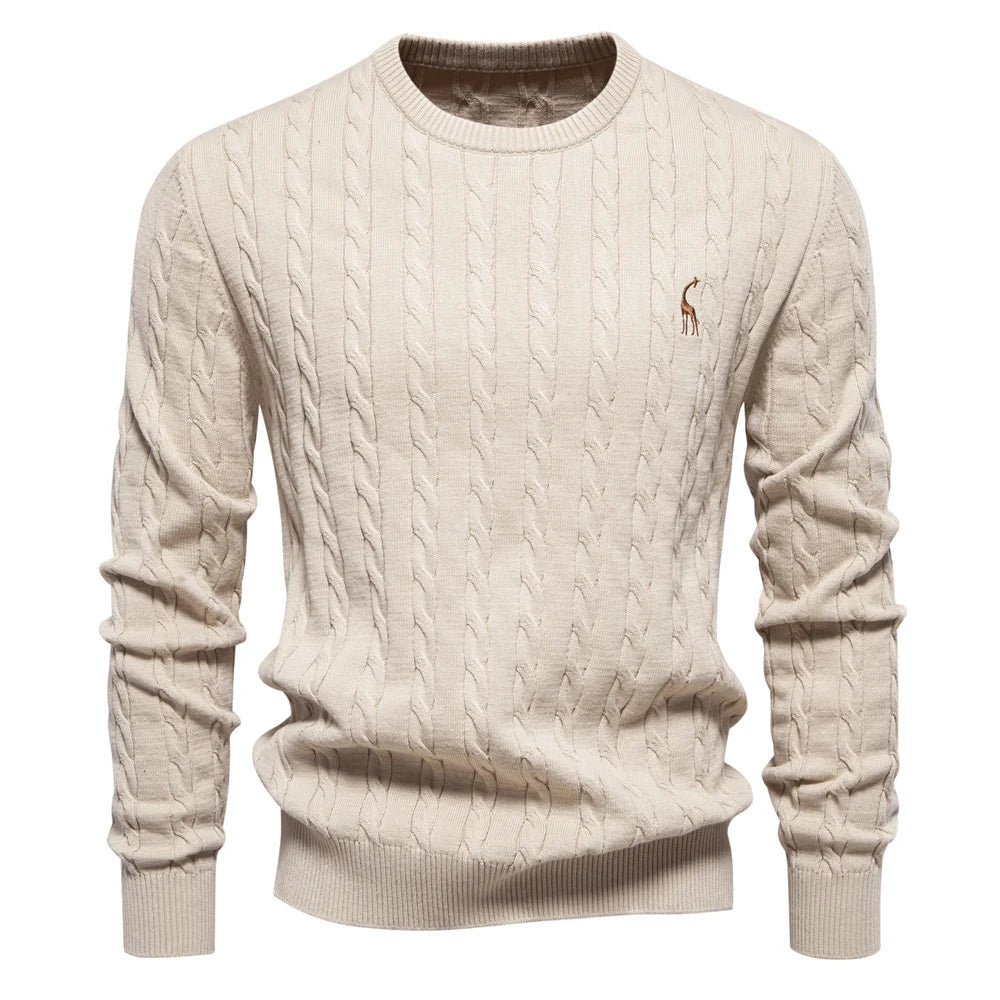 Elvy Paris™ | Pull Tricoté avec Broderie de Girafe