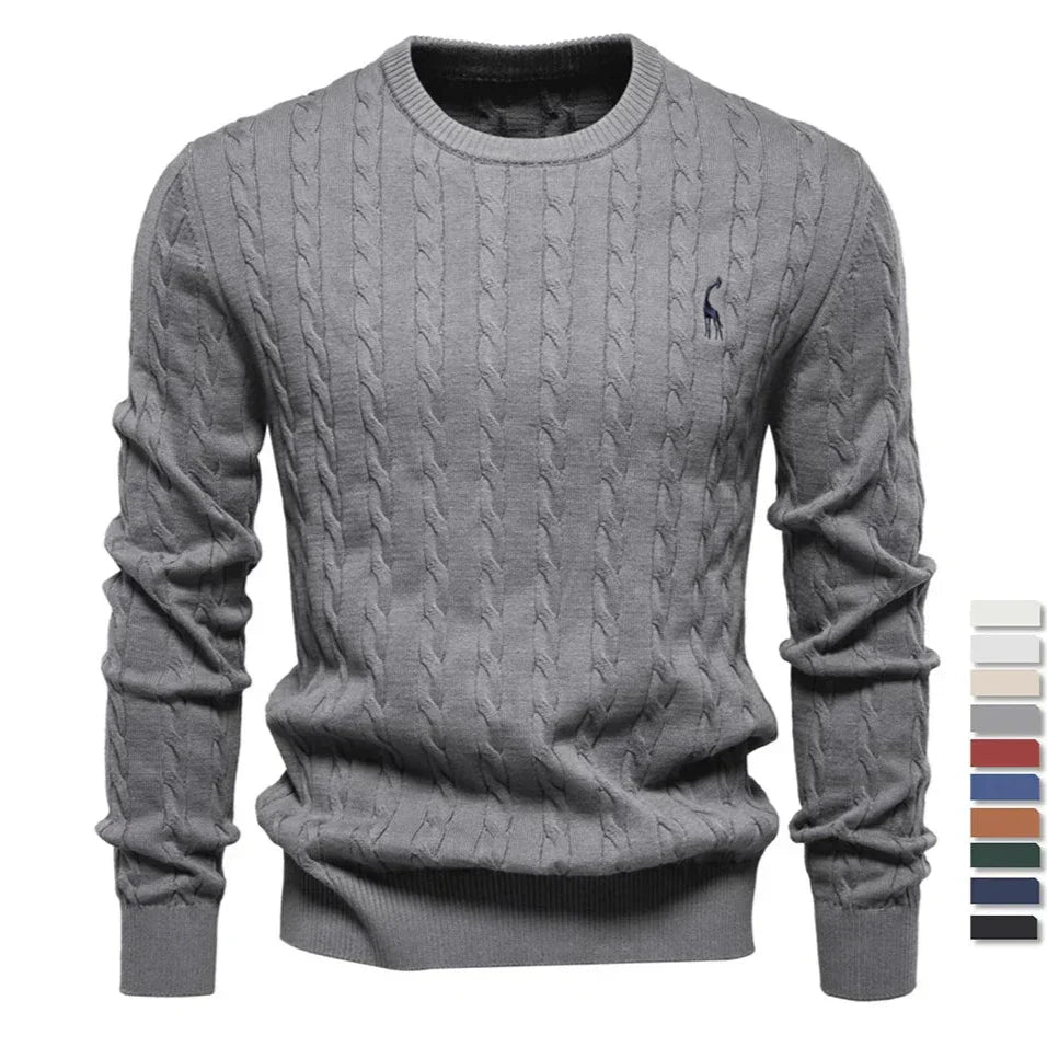Elvy Paris™ | Pull Tricoté avec Broderie de Girafe