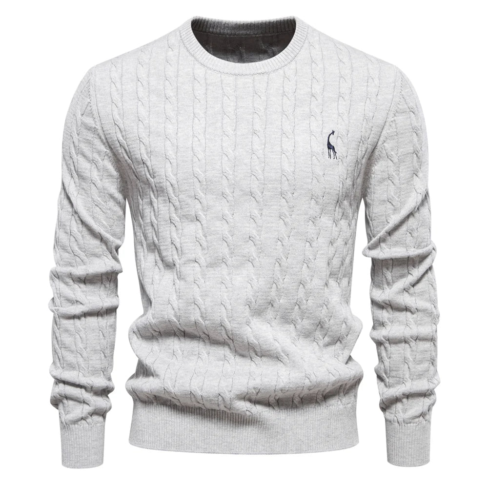 Elvy Paris™ | Pull Tricoté avec Broderie de Girafe