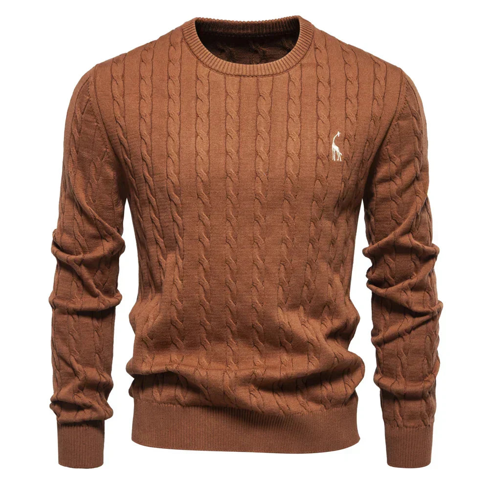Elvy Paris™ | Pull Tricoté avec Broderie de Girafe