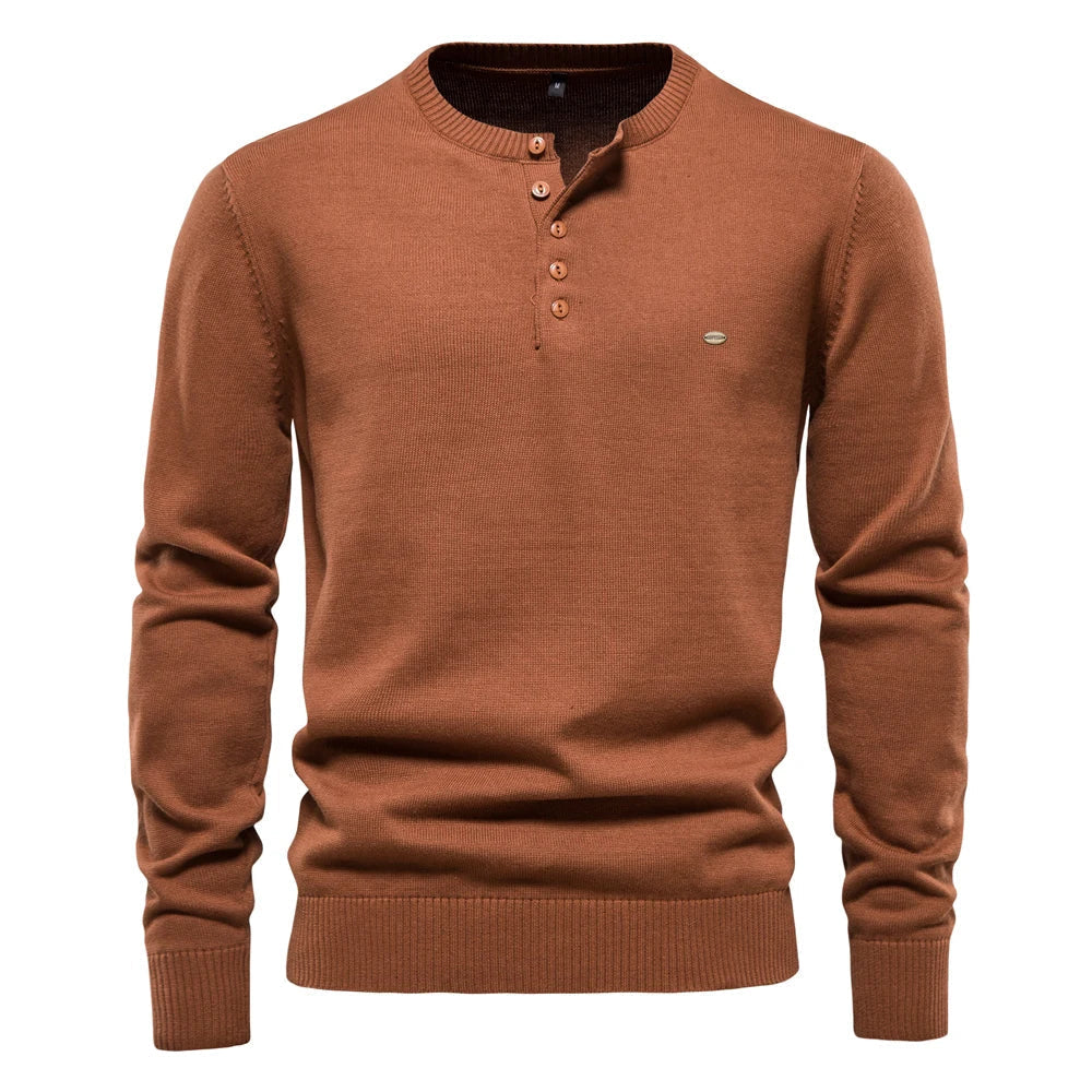 Elvy Paris™ | Pull Henley Décontracté pour Hommes