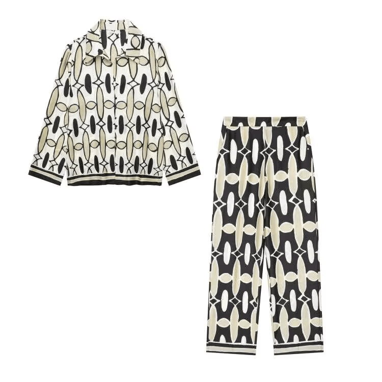 De Paris™ | Ensemble de lin à imprimé géométrique