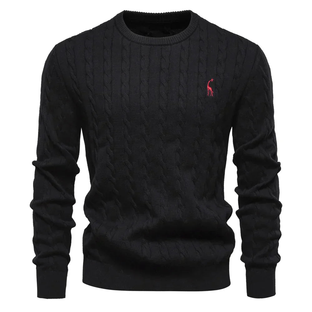 Elvy Paris™ | Pull Tricoté avec Broderie de Girafe