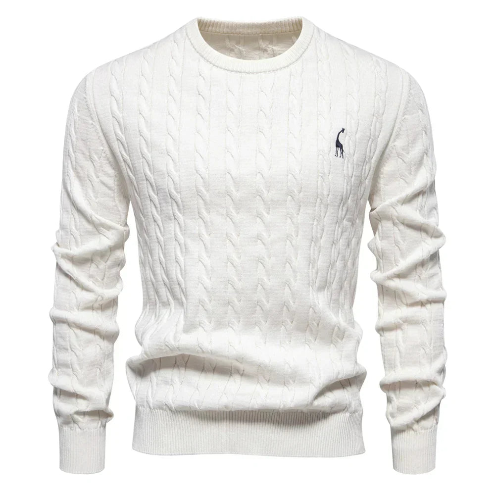 Elvy Paris™ | Pull Tricoté avec Broderie de Girafe