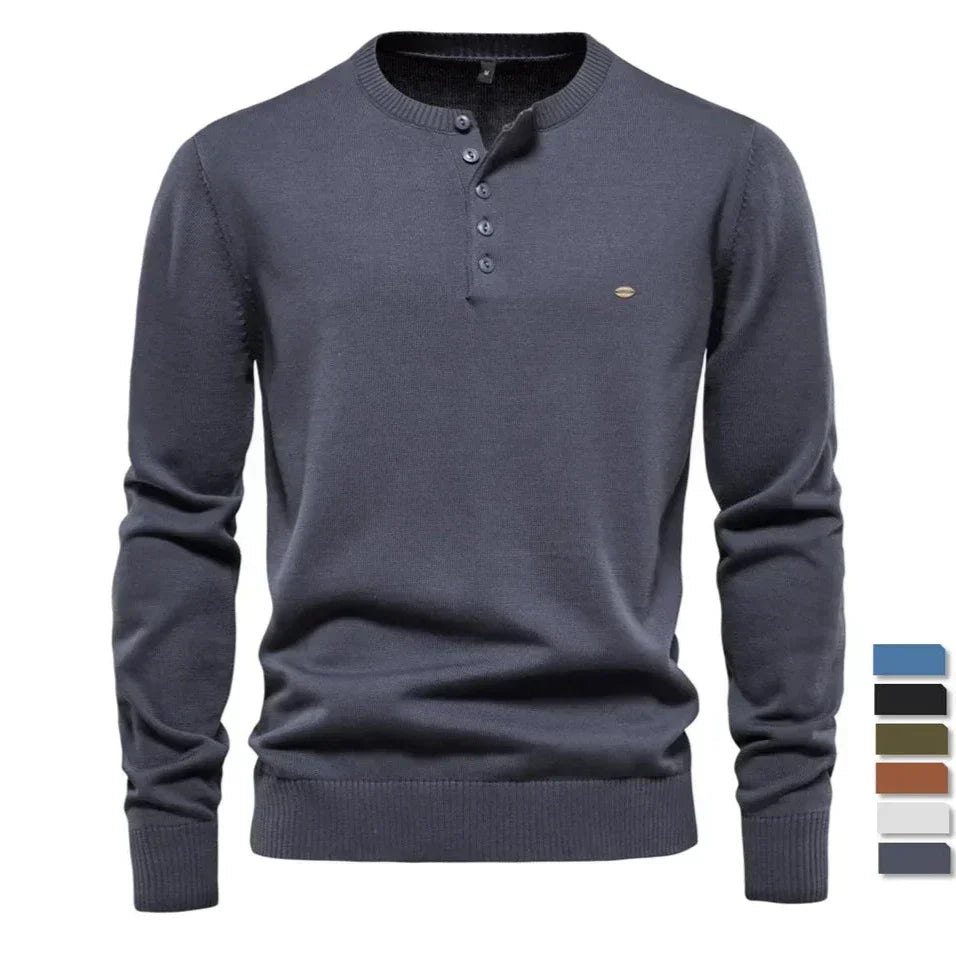 Elvy Paris™ | Pull Henley Décontracté pour Hommes