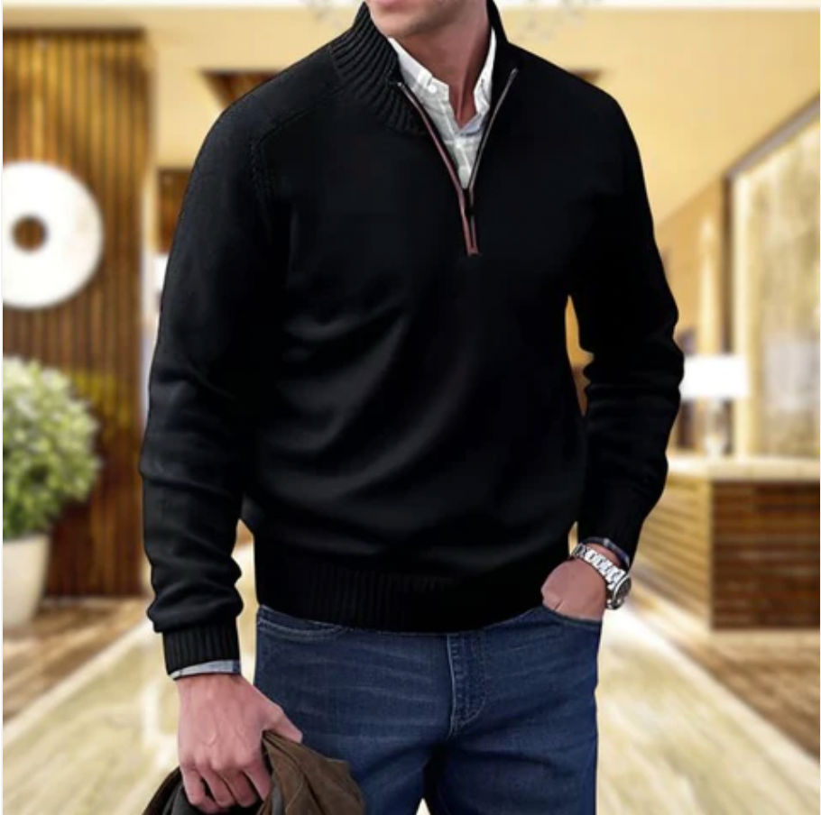 Elvy Paris™ | Pull zippé en cachemire élégant