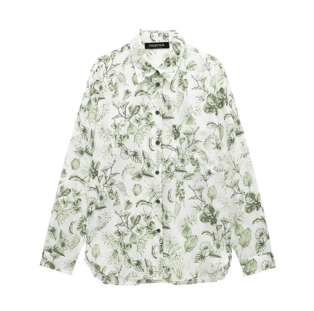 De Paris™ | parure de lin imprimé vert chic