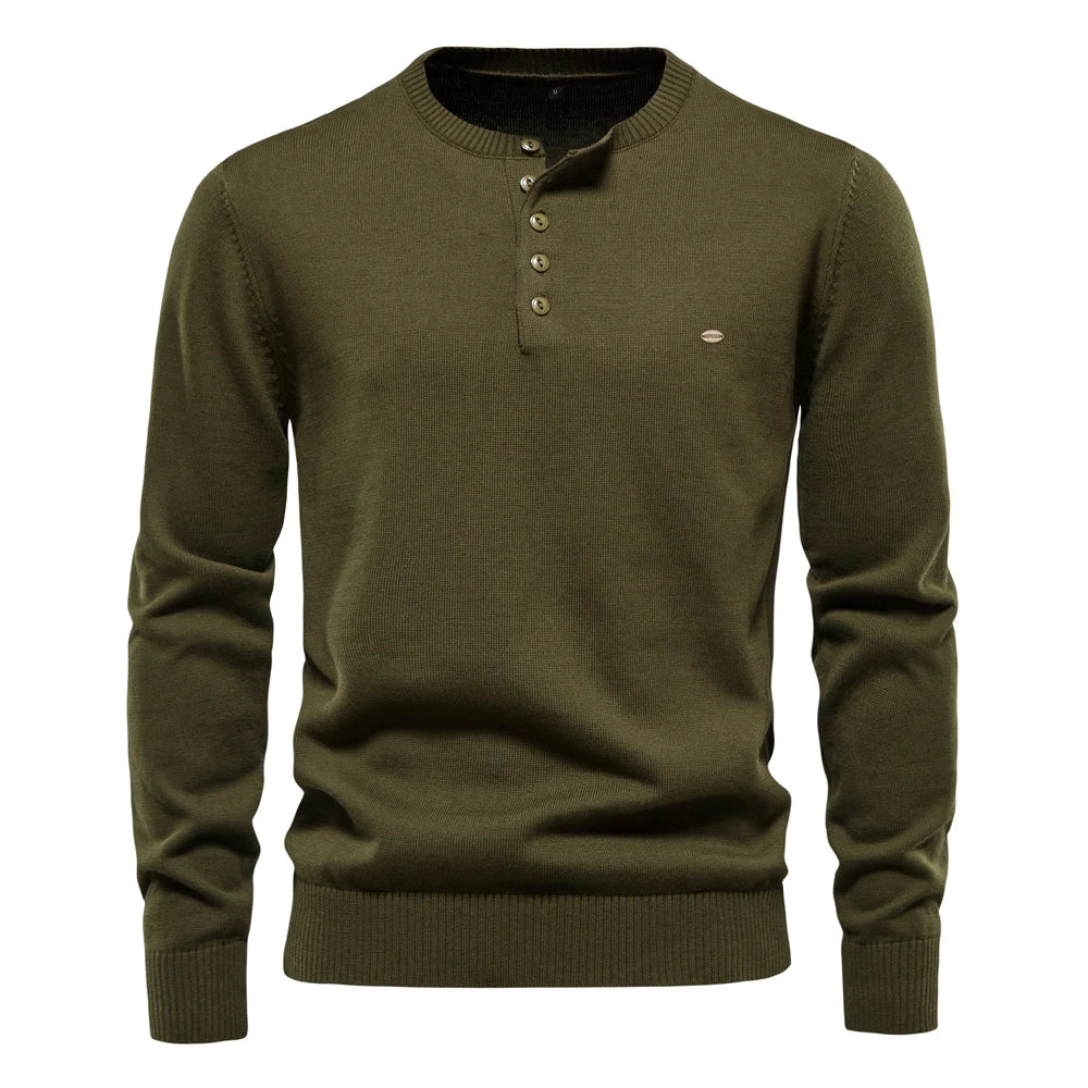 Elvy Paris™ | Pull Henley Décontracté pour Hommes