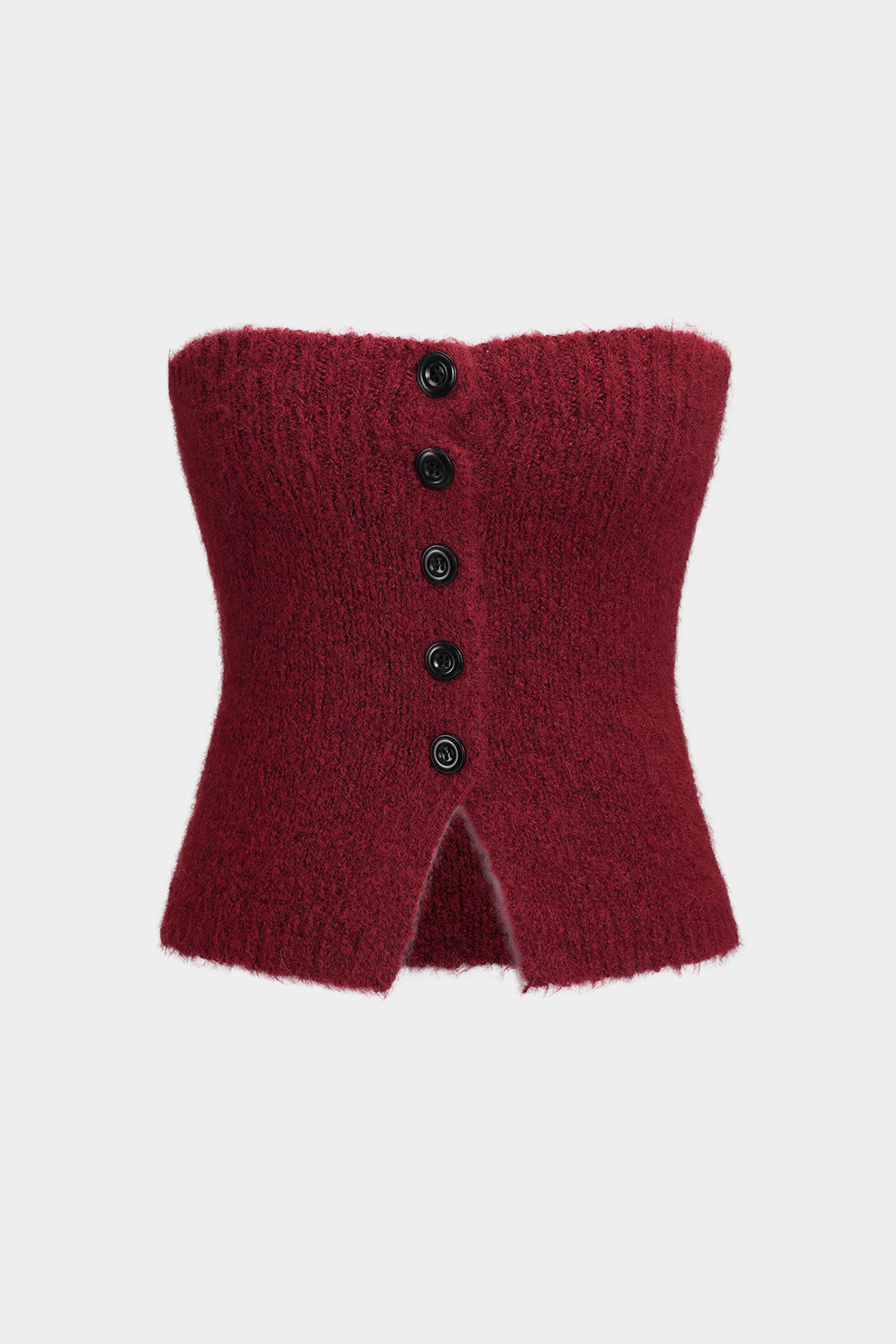 De Paris™ | Ensemble Tricot : Tube Top Boutonné et Cardigan à Manches Longues