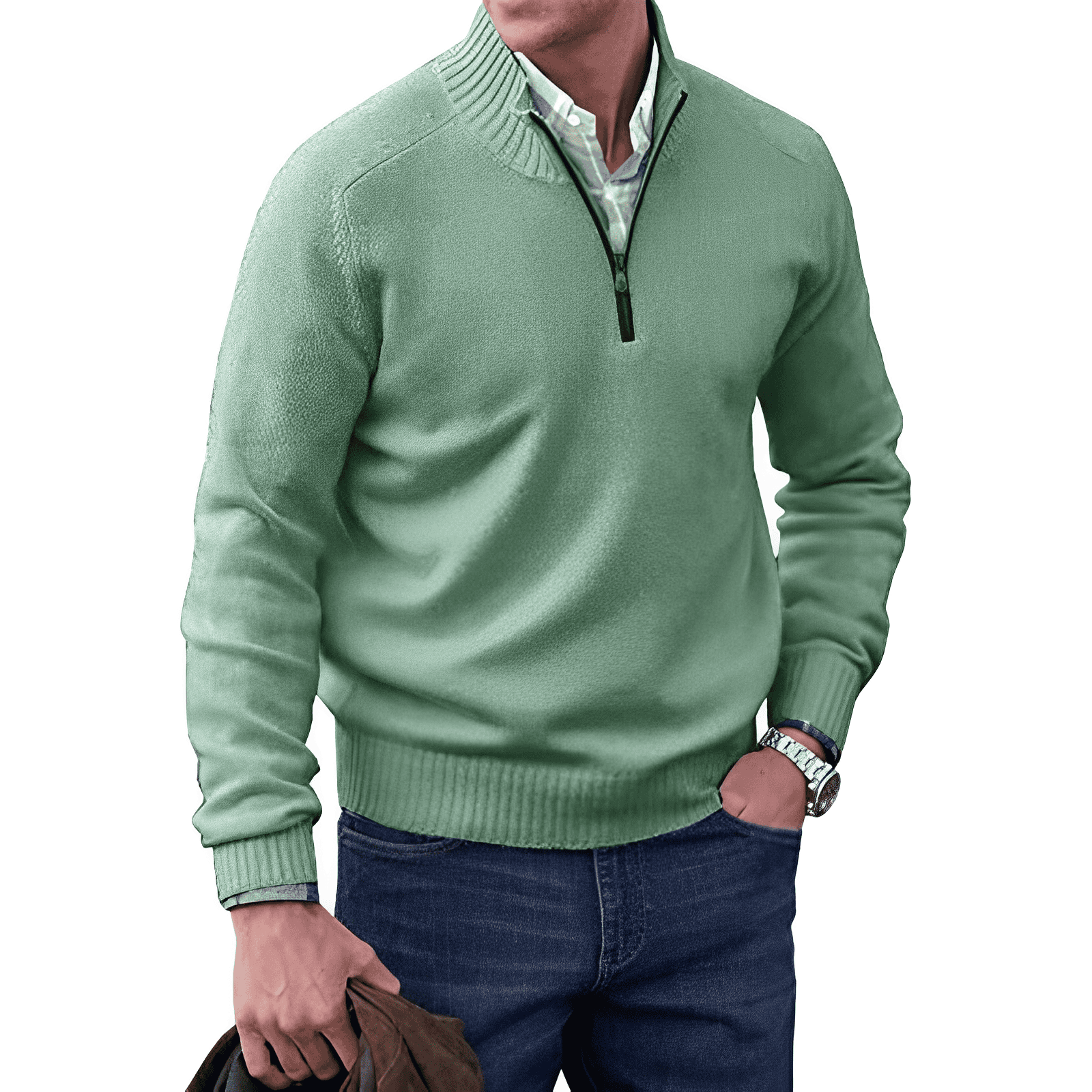 Elvy Paris™ | Pull zippé en cachemire élégant