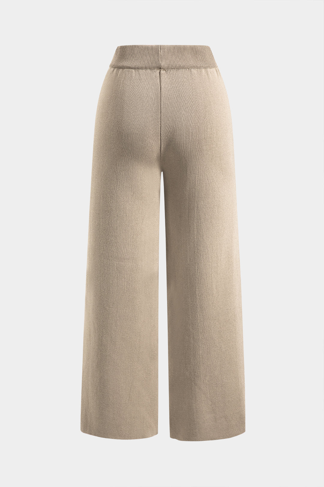 De Paris™ | Ensemble Tricoté : Haut Boutonné avec Poches et Pantalon Large Plissé