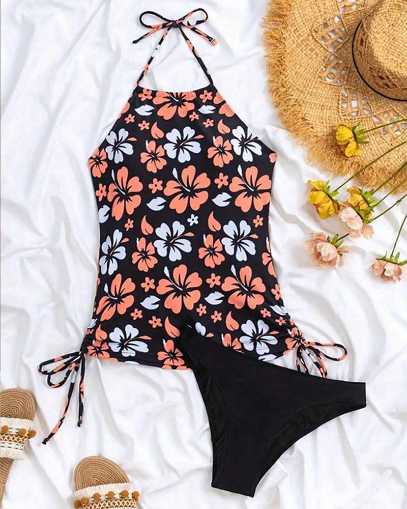Tankini Dos Nu Imprimé Floral