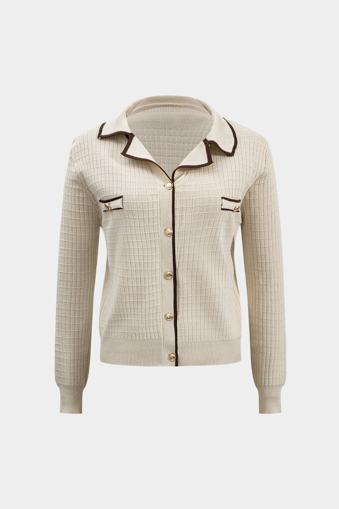 De Paris™ | Ensemble Tricot Métallique : Haut à Boutons et Jupe