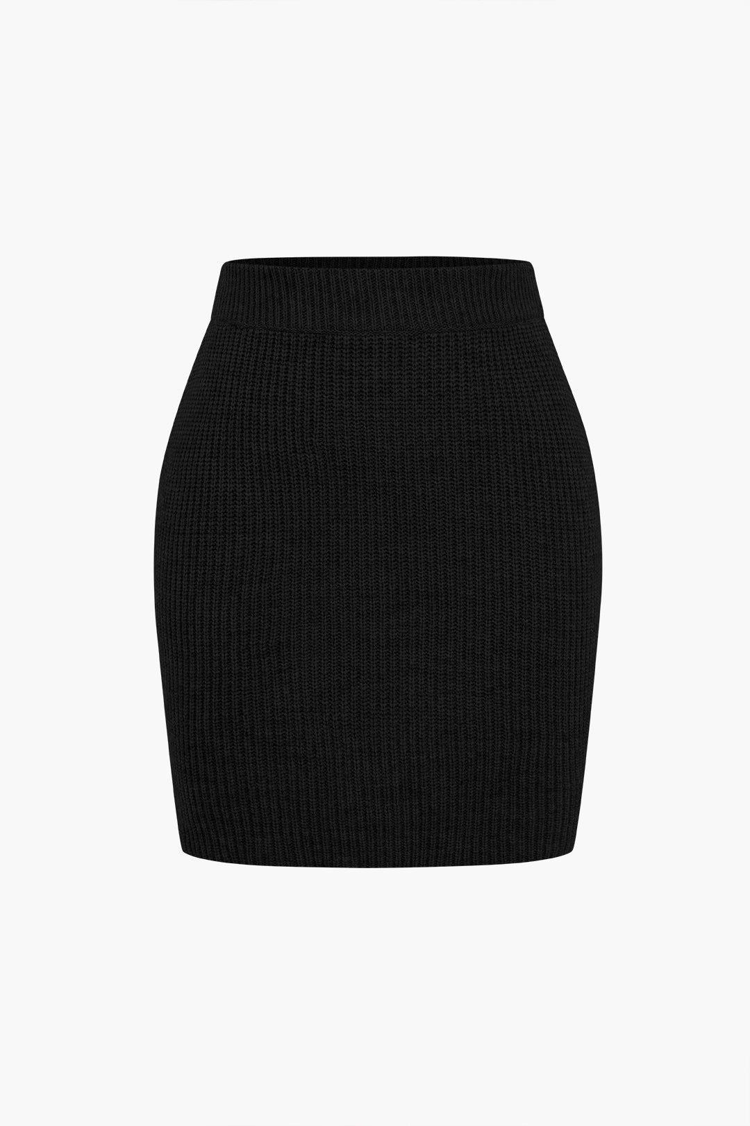 De Paris™ |Ensemble Tricot Uni : Haut Boutonné à Col V et Jupe Mini
