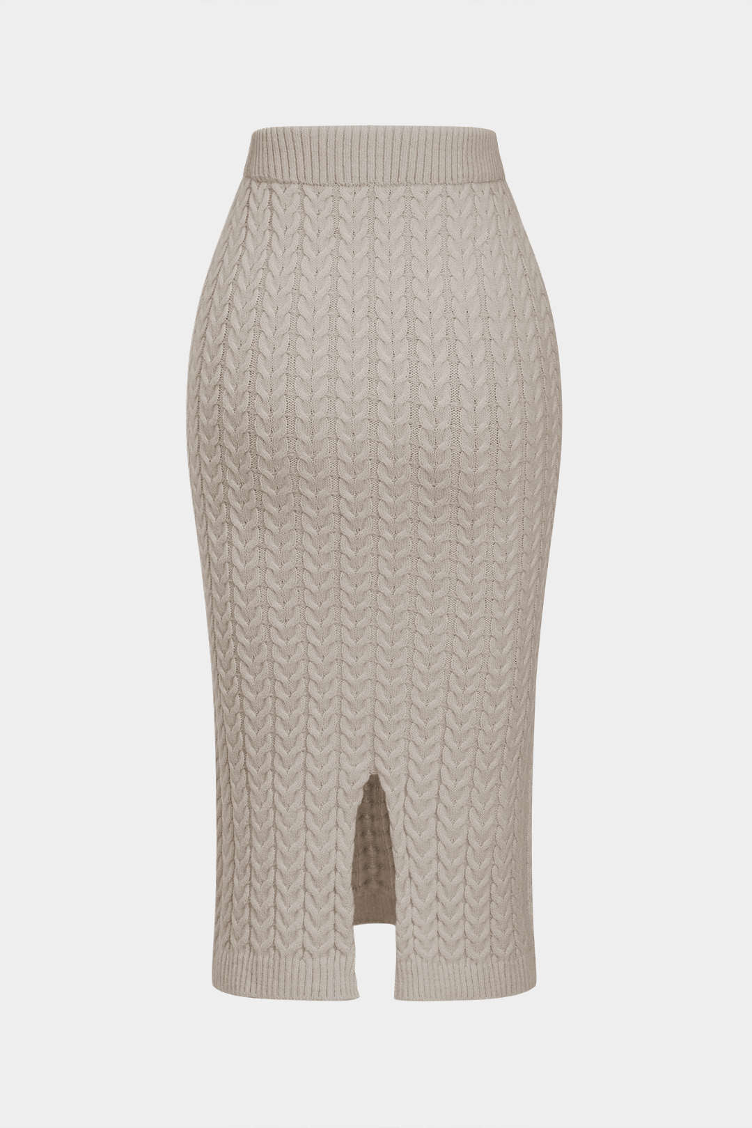 De Paris™ | Ensemble Tricot Uni : Haut à Manches Longues et Jupe Fendue