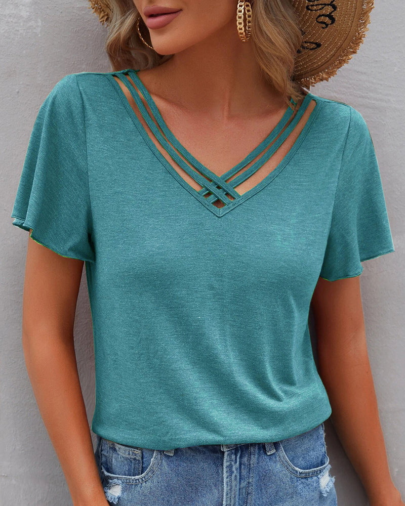 De Paris™ | T-shirt à découpes de couleur unie