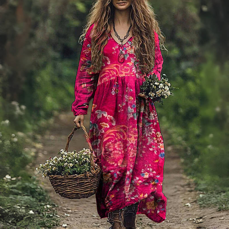 Robe Vintage À Imprimé Floral