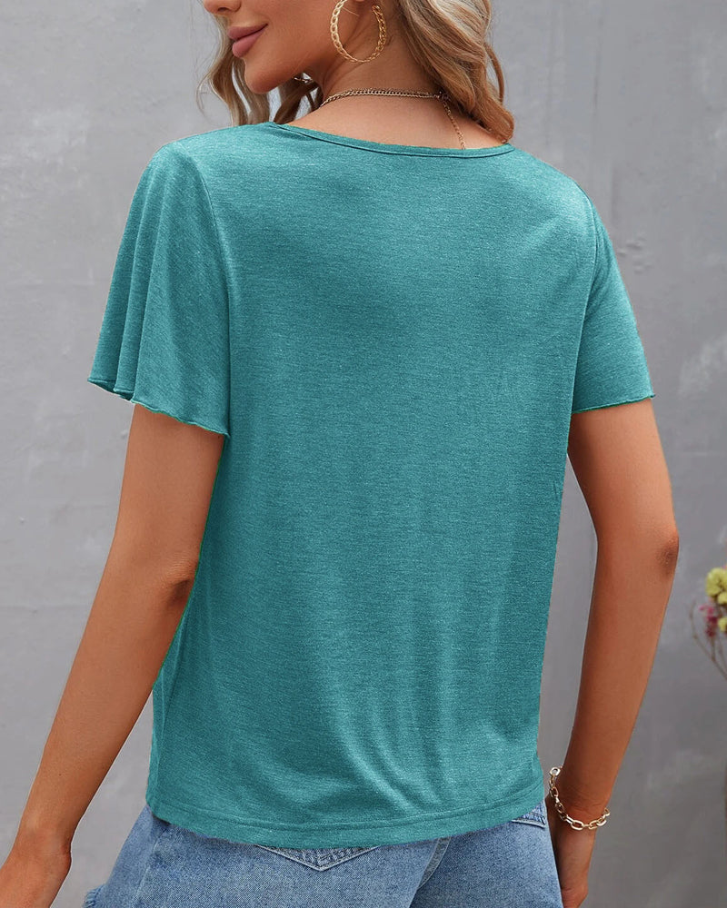 De Paris™ | T-shirt à découpes de couleur unie