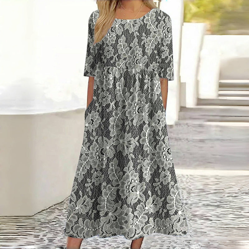 Robe À Imprimé Floral Vintage