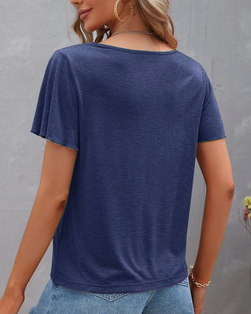De Paris™ | T-shirt à découpes de couleur unie