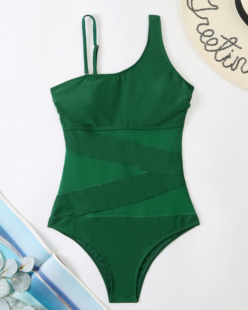 Maillot De Bain Sexy Découpé Épaules Dénudées Une Pièce