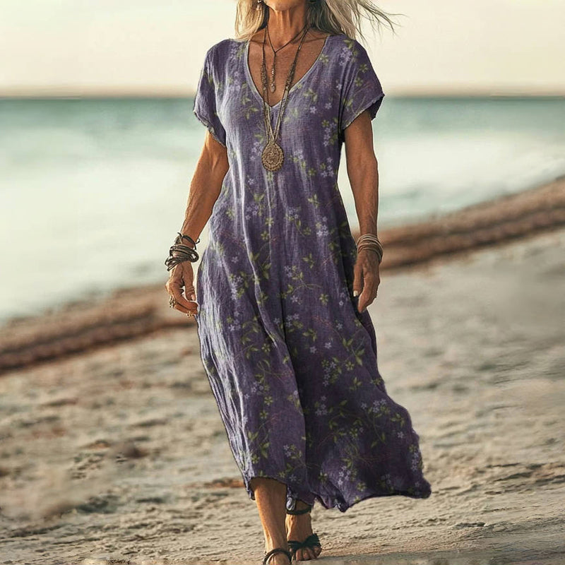Robe À Imprimé Floral Vintage