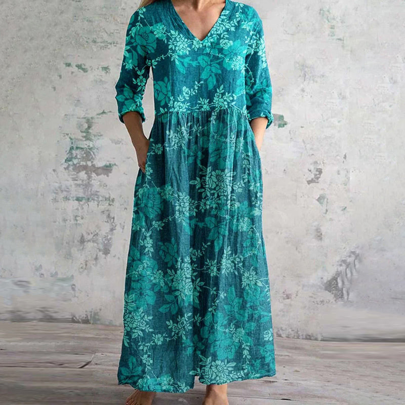Robe Vintage À Imprimé Floral