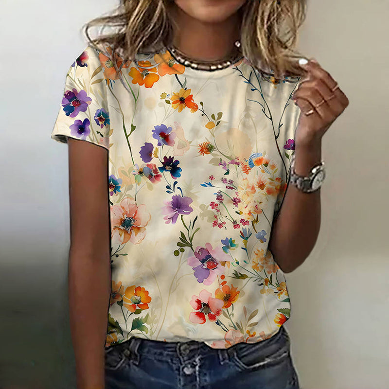 T-Shirt À Imprimé Floral Vintage