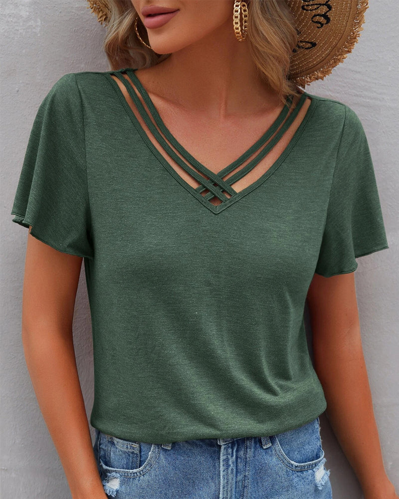 De Paris™ | T-shirt à découpes de couleur unie