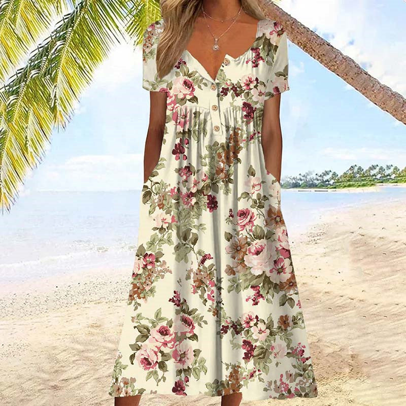 Robe Vintage À Imprimé Floral