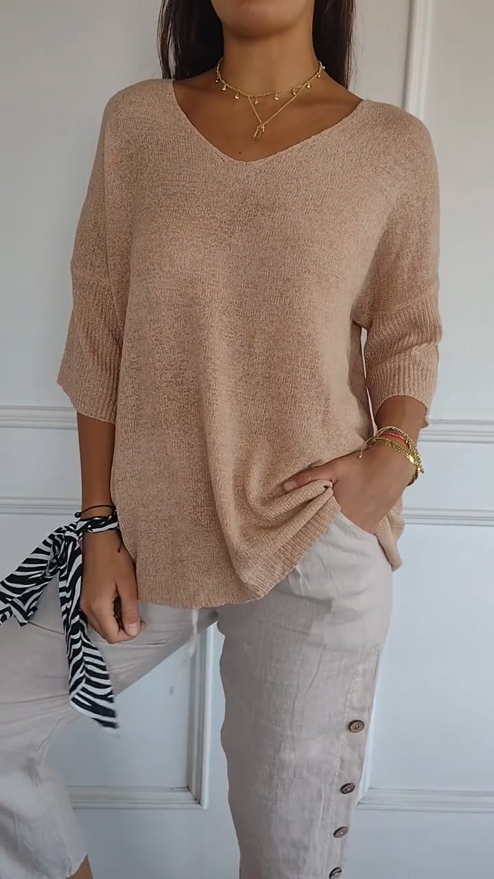 De Paris™  | Top en maille à col en V
