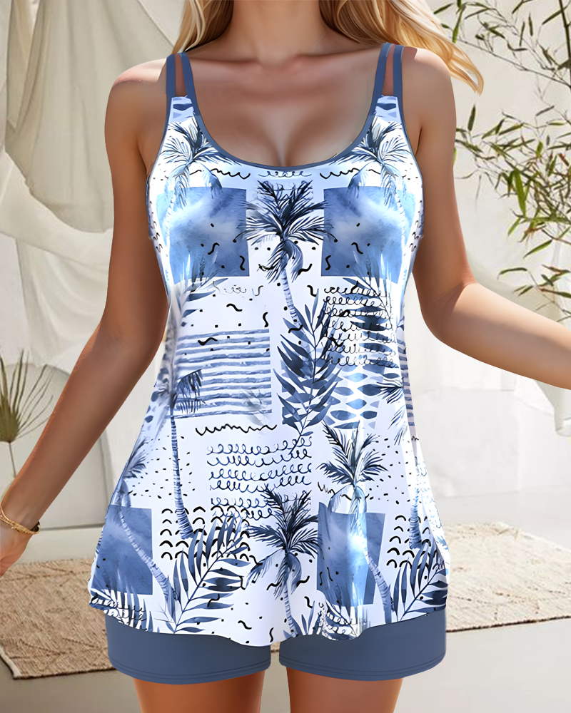 Maillot de bain tankini imprimé coco