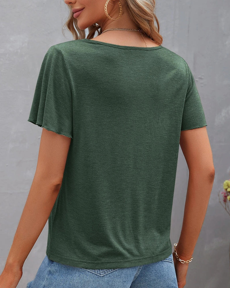 De Paris™ | T-shirt à découpes de couleur unie