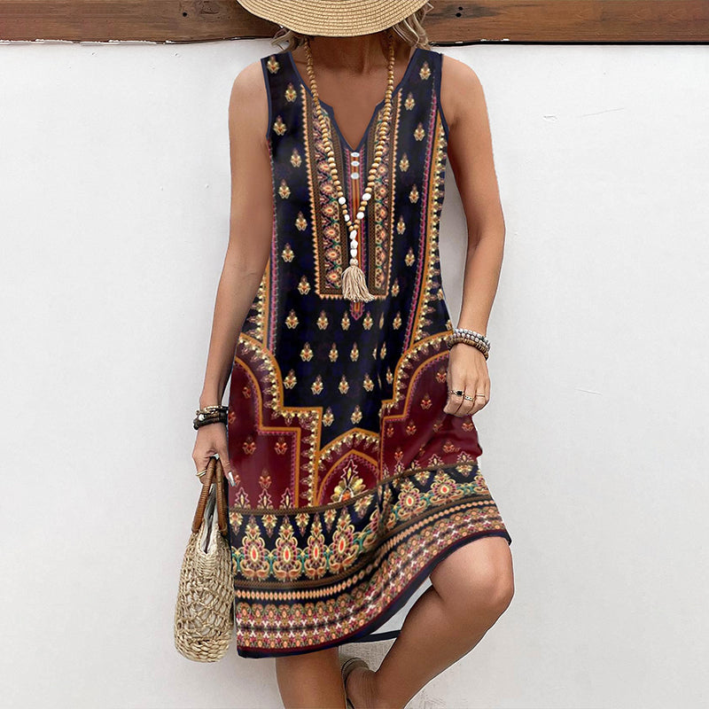 Robe À Imprimé Ethnique Vintage