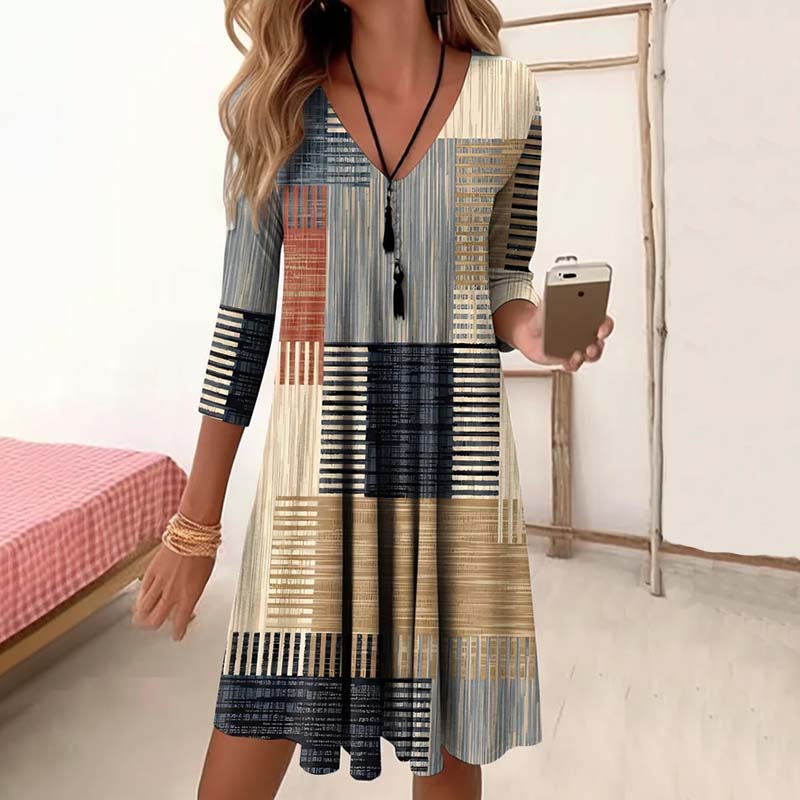 Robe Vintage À Blocs De Couleurs