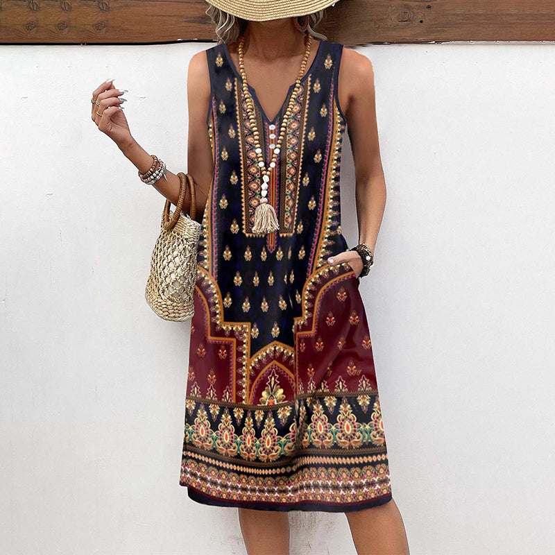 Robe À Imprimé Ethnique Vintage
