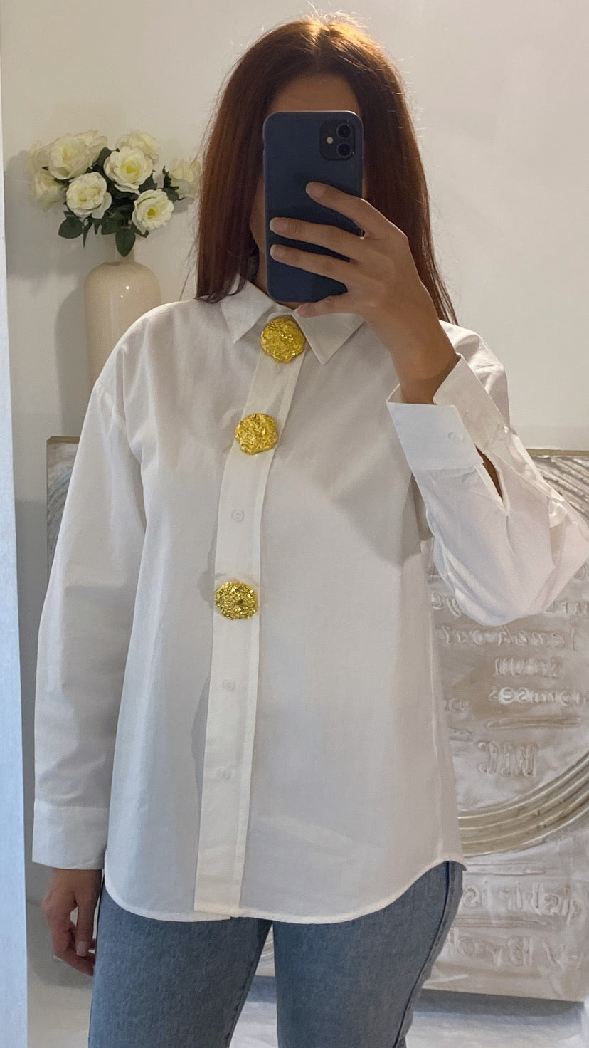 De Paris™| Chemise épaisse en coton Lina blanche