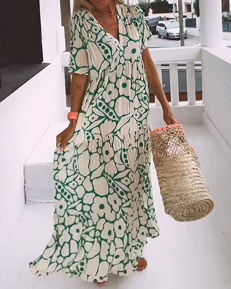 De Paris™ | Robe ample imprimée à col en V