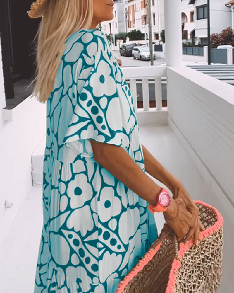 De Paris™ | Robe ample imprimée à col en V