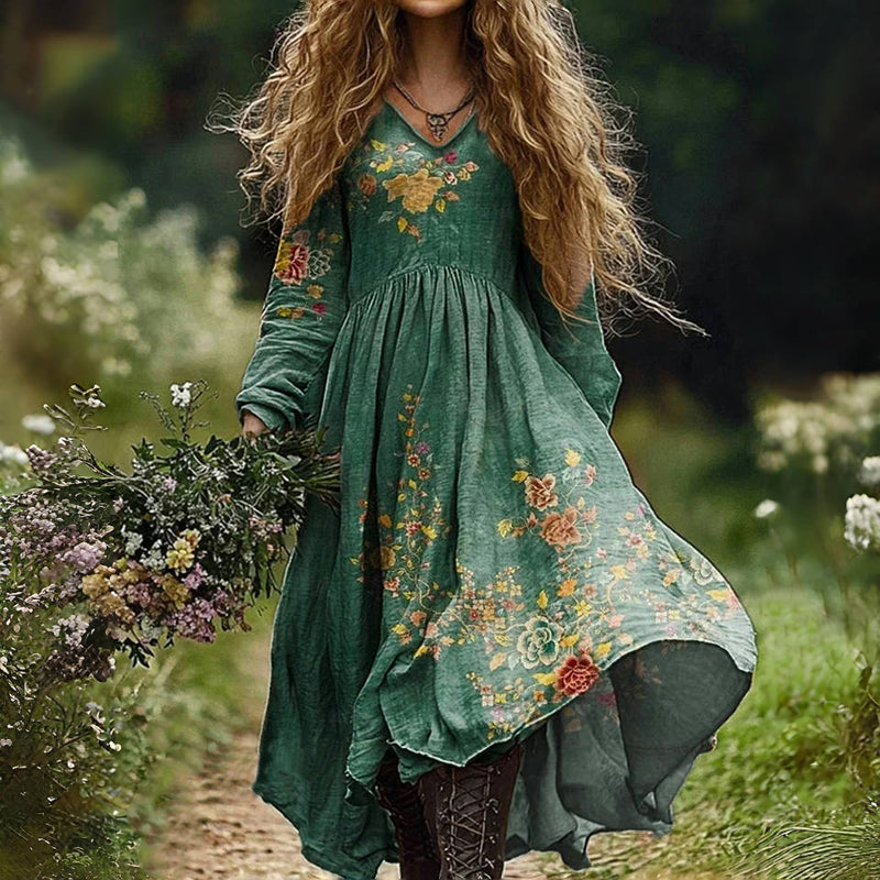 Robe Vintage À Imprimé Floral