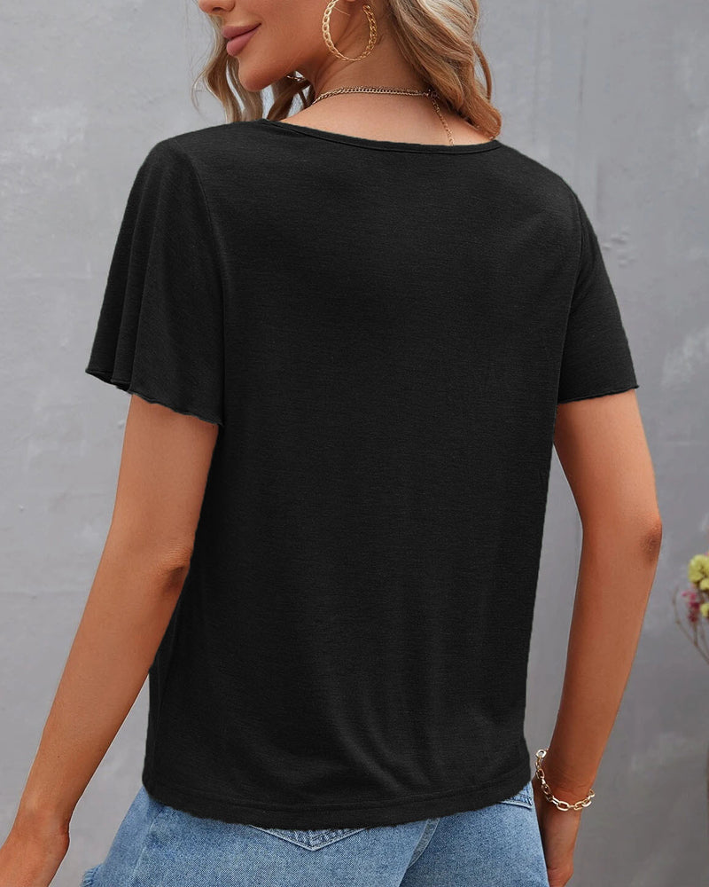 De Paris™ | T-shirt à découpes de couleur unie