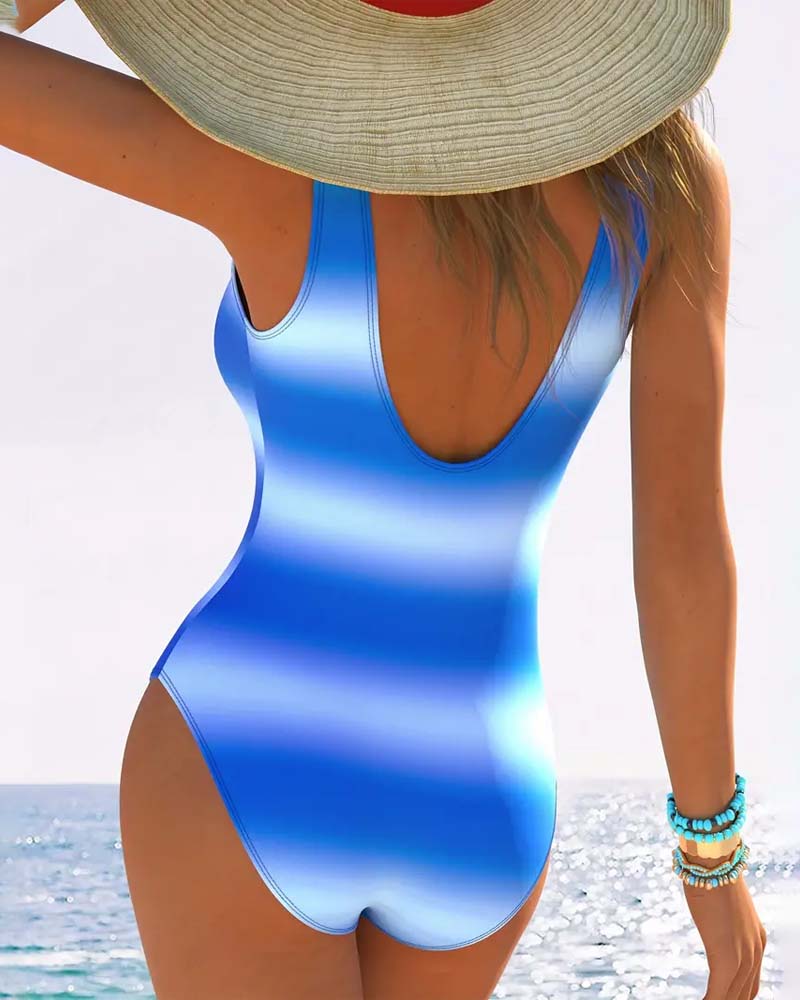 Maillot de bain une pièce tendance dégradé torsadé