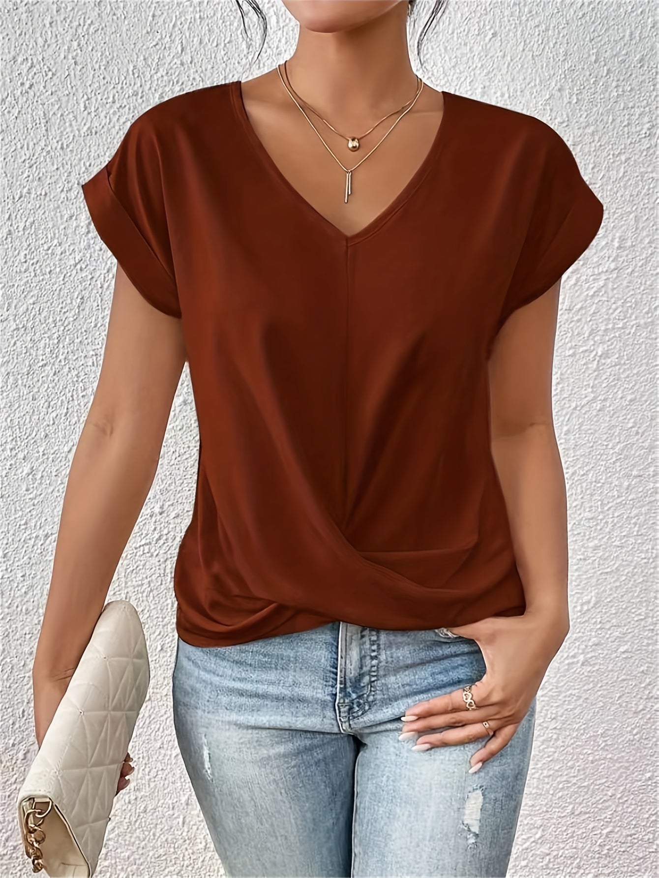 De Paris™ | T-shirt décontracté avec encolure en cœur