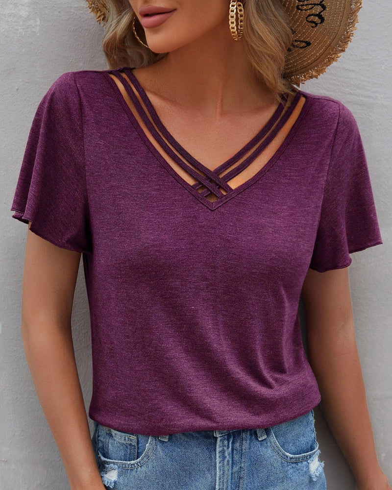 De Paris™ | T-shirt à découpes de couleur unie