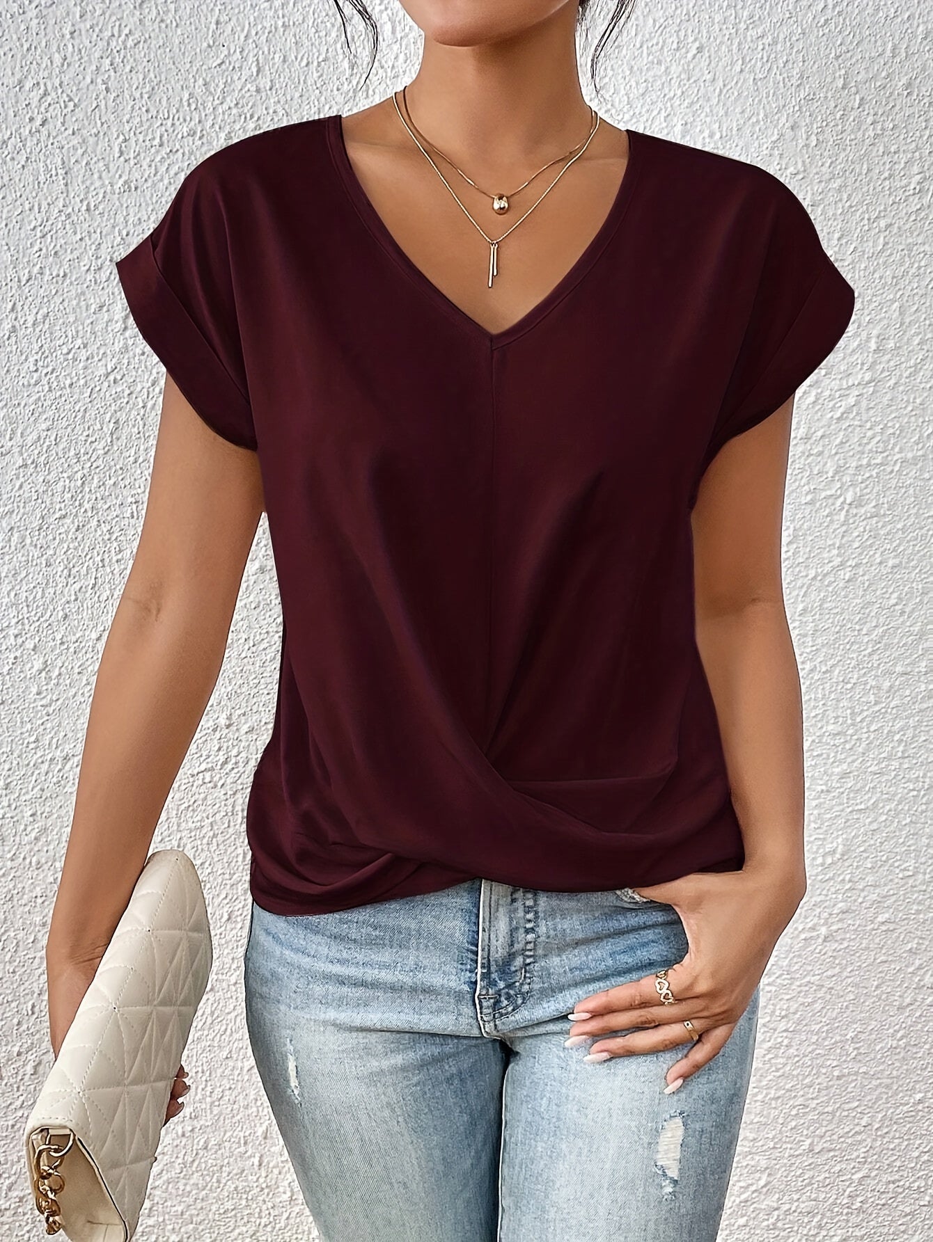 De Paris™ | T-shirt décontracté avec encolure en cœur