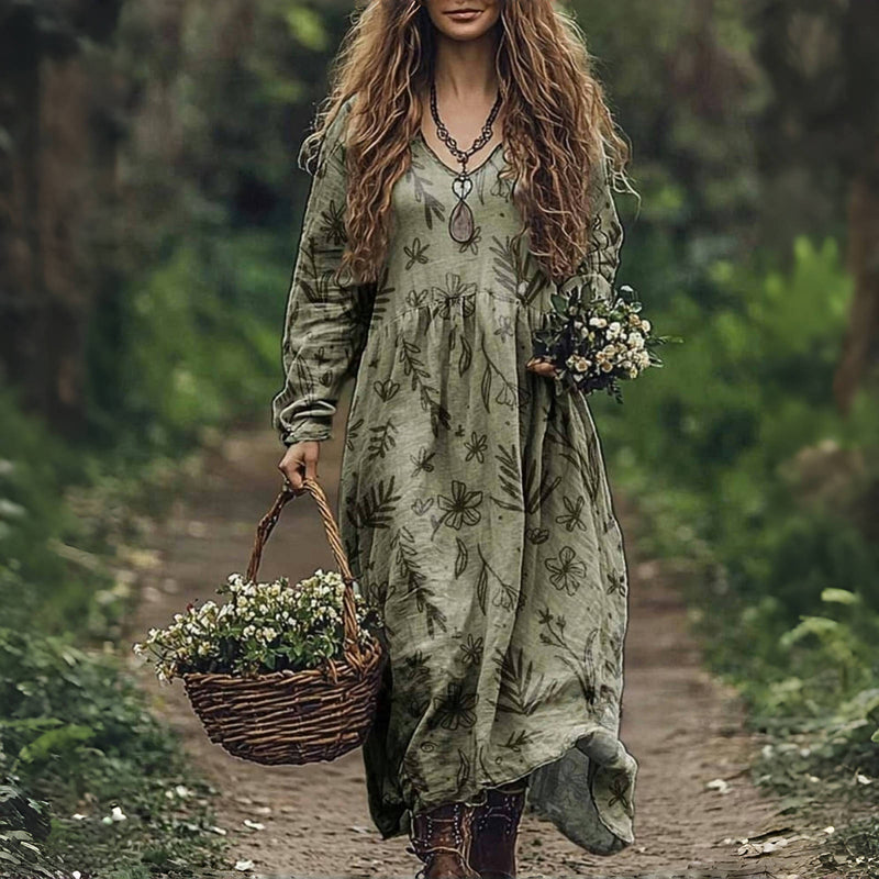 Robe Vintage À Imprimé Floral