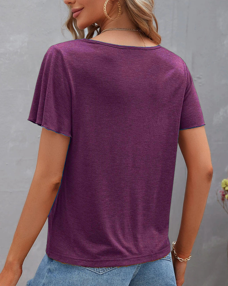 De Paris™ | T-shirt à découpes de couleur unie