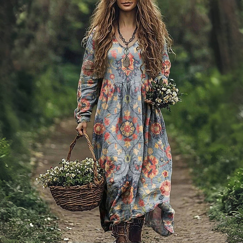 Robe À Imprimé Ethnique Vintage