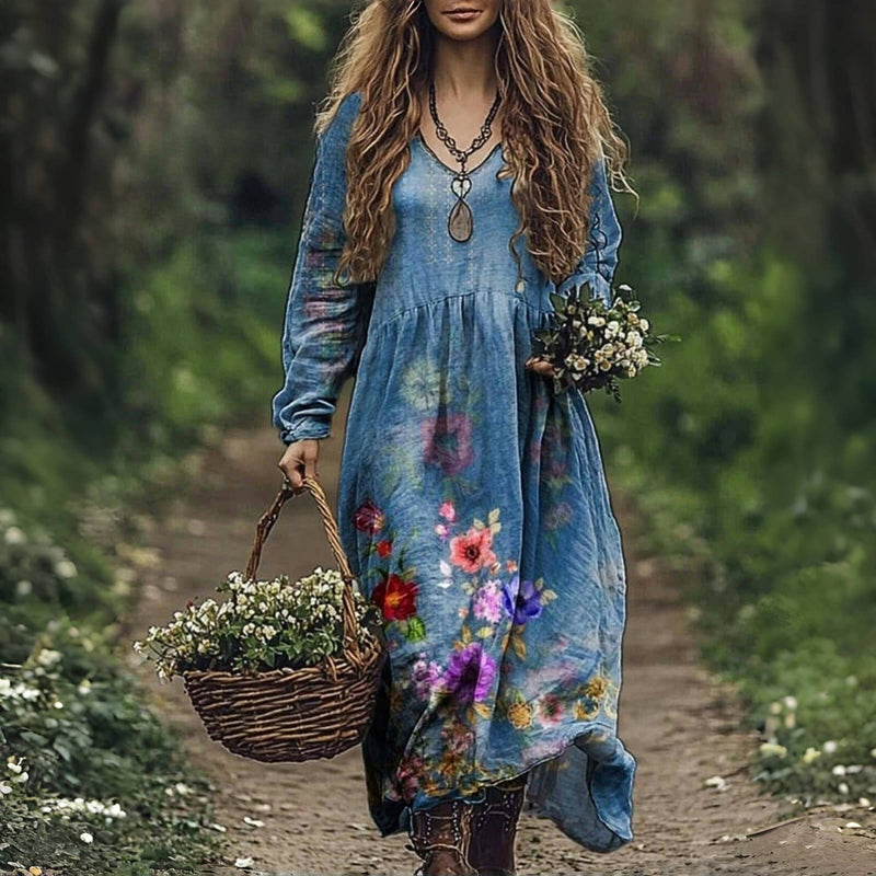 Robe Vintage À Imprimé Floral